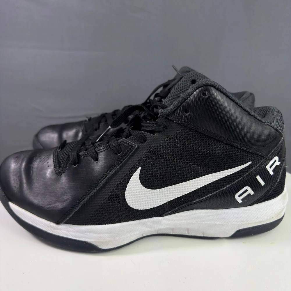 Nike Air Overplay IX Basketball Shoes Mens 10 Black White 832218-001 Mid Top